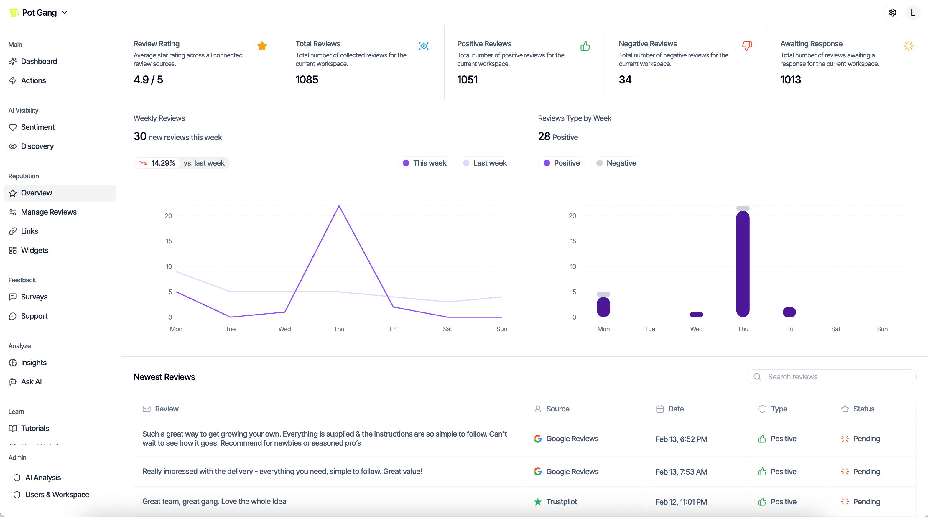 Review Management Dashboard